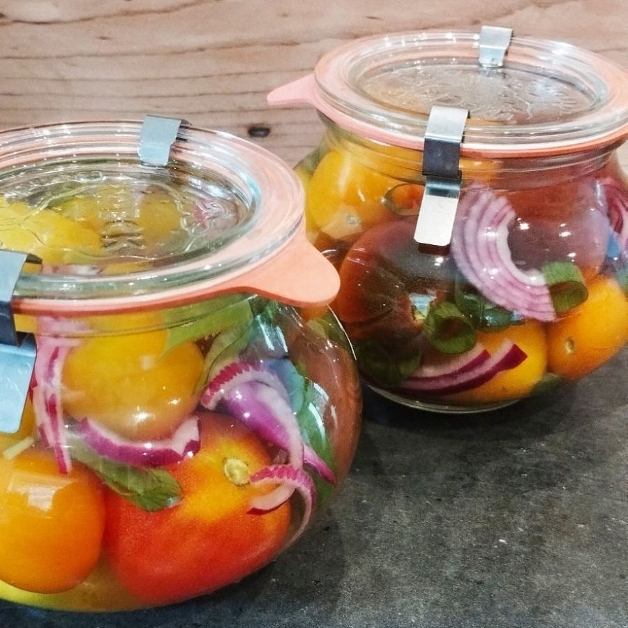 Kerstomaten zoetzuur ingemaakt